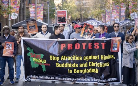 বাংলাদেশে সংখ্যালঘু নির্যাতনের বিরুদ্ধে উত্তাল সিডনি । ২৪ সংগঠনের প্রতিবাদ সমাবেশ 